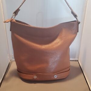 Leather Handbag Tanneur Camel Shoulder Bag
